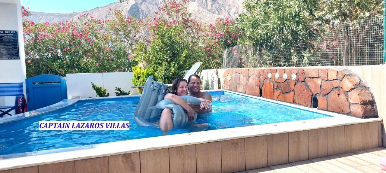 Located By The Sea One Beachfront Private Captain Lazaros Pool Villa With Loft In 750Sqm Spacious Private Plot-Jacuzzi-Sunrelax-Furnished Terace-Gazebo-Private Parking,Sleep 3 Adults And 2 Children, Just Steps From The Black Beach-Seaview Perissa (Santorini) Exterior foto